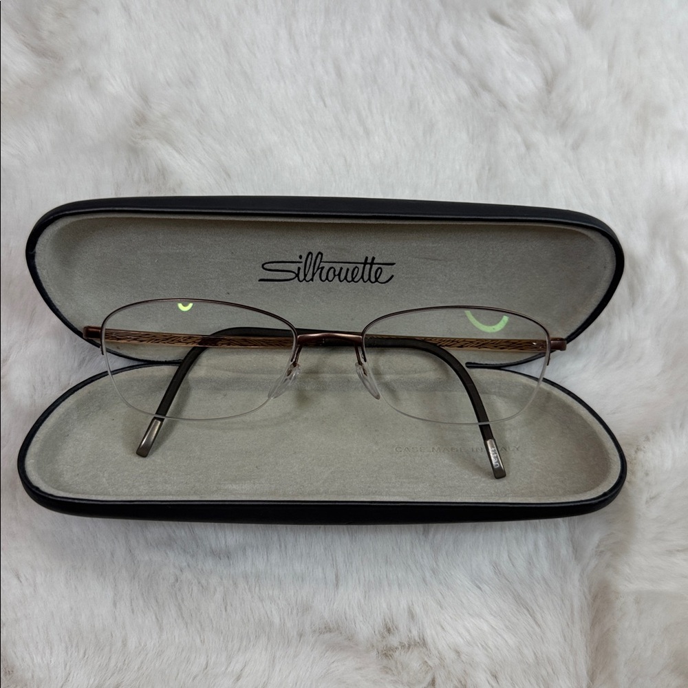 Silhouette 4453 40 6057 Brown Apricot Illusion Nylor Titanium Eyeglasses